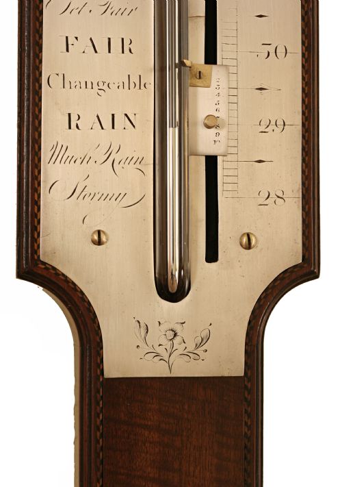fig 1. Rare 18th Century stick barometer by Lincoln of London