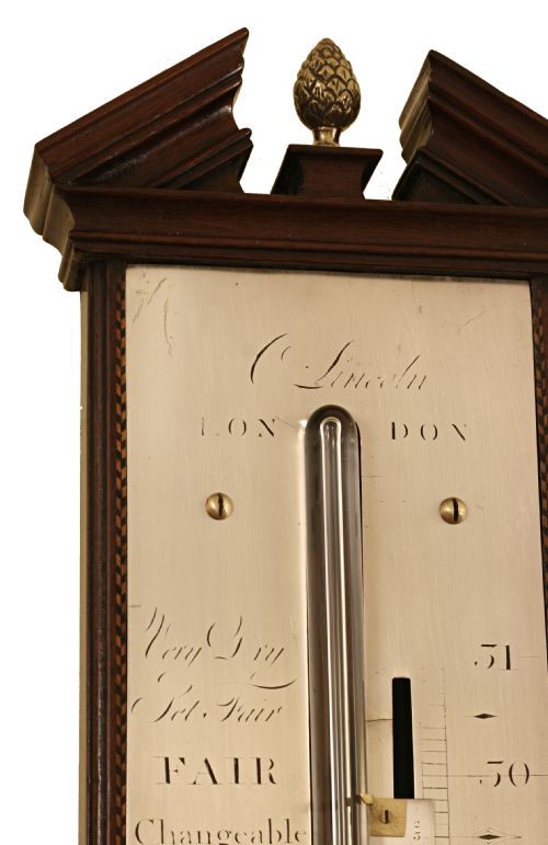 fig 2. Rare 18th Century stick barometer by Lincoln of London