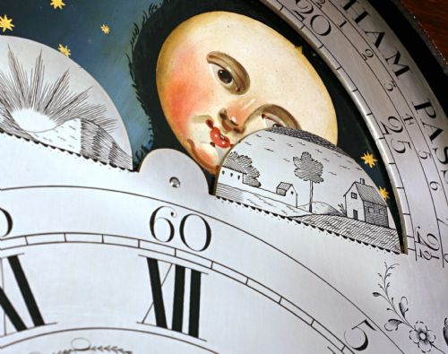 fig 1. Moonphase Grandfather Clock by Wood of Stroud