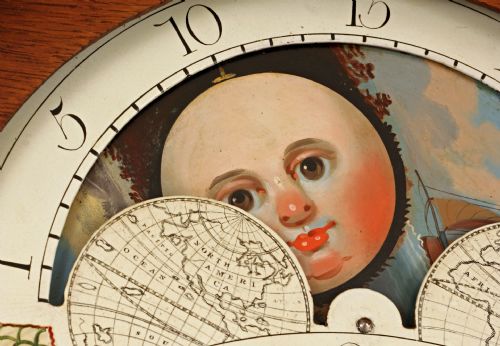 fig 2. Moonphase longcase clock by Sawkins of Southampton