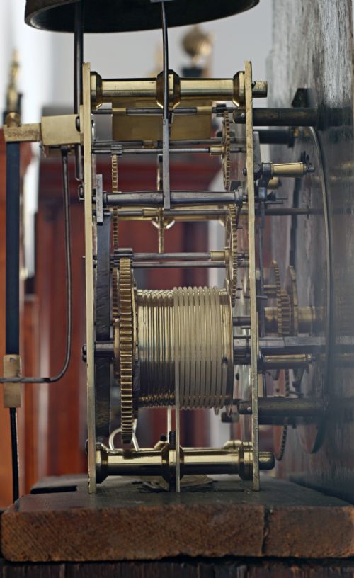 fig 2. Oak longcase clock by Scott of Edinburgh