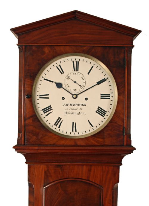 fig 2. Regulator style Longcase Clock by Morriss of Paddington