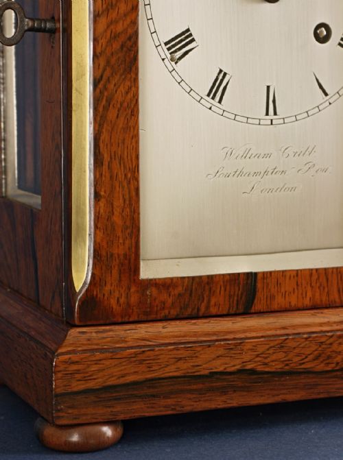 fig 1. Small Rosewood mantel clock by Cribb of London