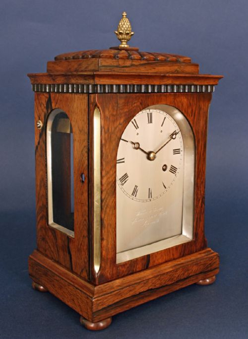 fig 2. Small Rosewood mantel clock by Cribb of London