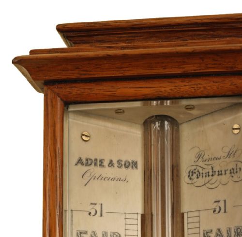 fig 2. Rare Oak Stick Barometer by Adie & Sons of Edinburgh