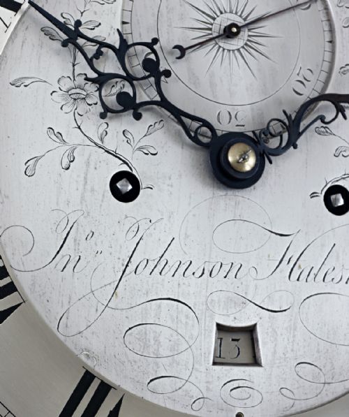 fig 2. A fine oak longcase clock by Johnson of Halesworth