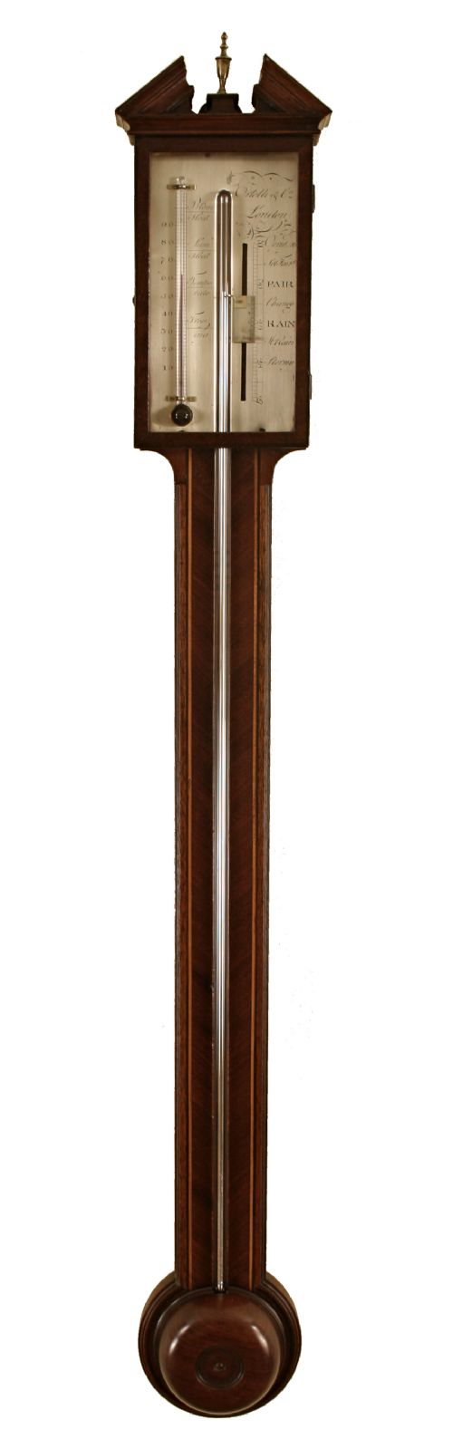 An Excellent Mahogany Stick Barometer by Ortelli of London