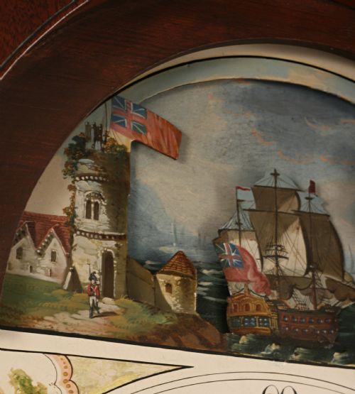 fig 1. Rare Rocking Ship Automata Longcase Clock by Peatling of Boston