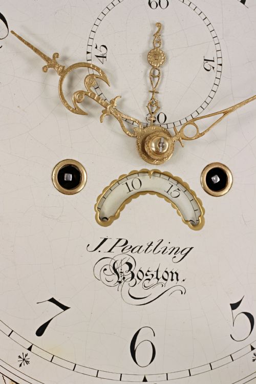 fig 2. Rare Rocking Ship Automata Longcase Clock by Peatling of Boston