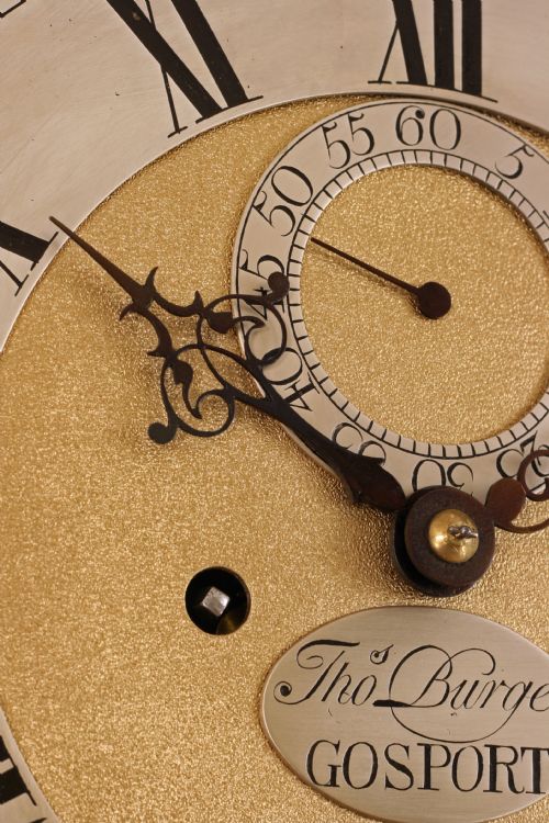 fig 1. Walnut Longcase clock by Burges of Gosport