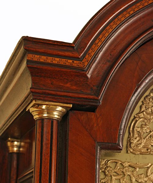 fig 1. Small mahogany longcase clock by Handy of Uxbridge