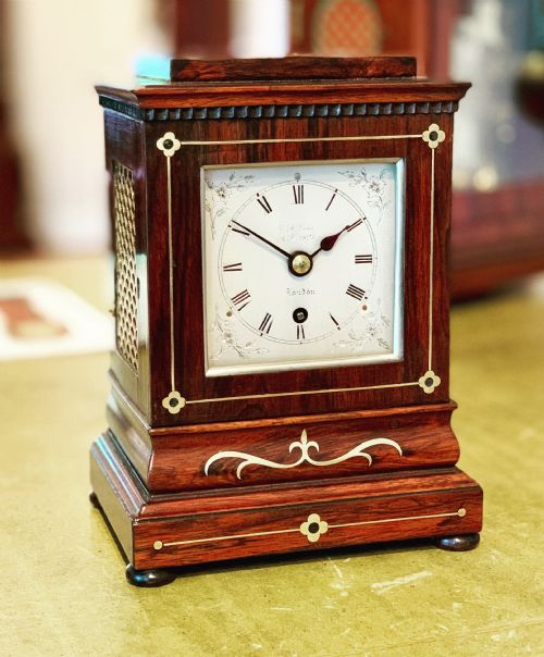 Small Rosewood Library Mantel Clock by Price of London
