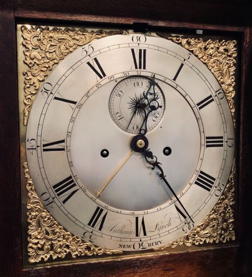 fig 1. Oak longcase clock by Lynch of Newbury