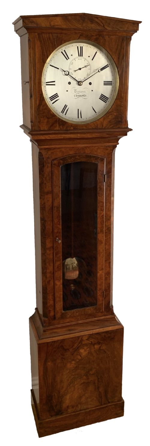 Rare Burr Walnut Regulator Longcase Clock by Brysons of Edinburgh