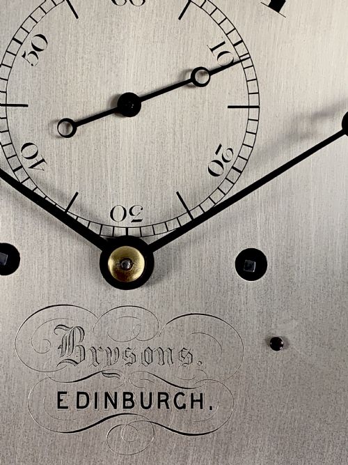 fig 2. Rare burr walnut Regulator longcase clock by Brysons of Edinburgh