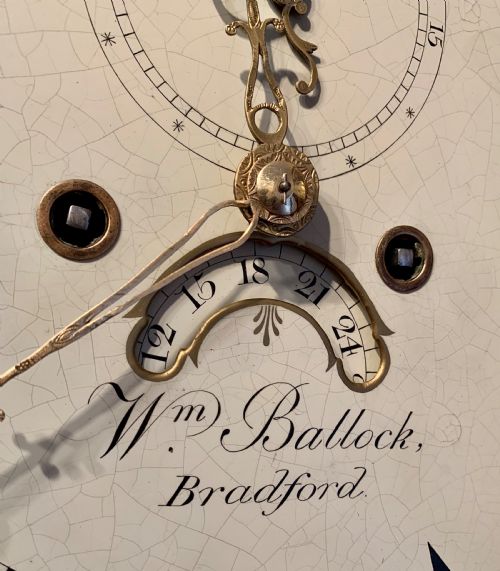 fig 2. Moonphase longcase clock by Bullock of Bradford on Avon