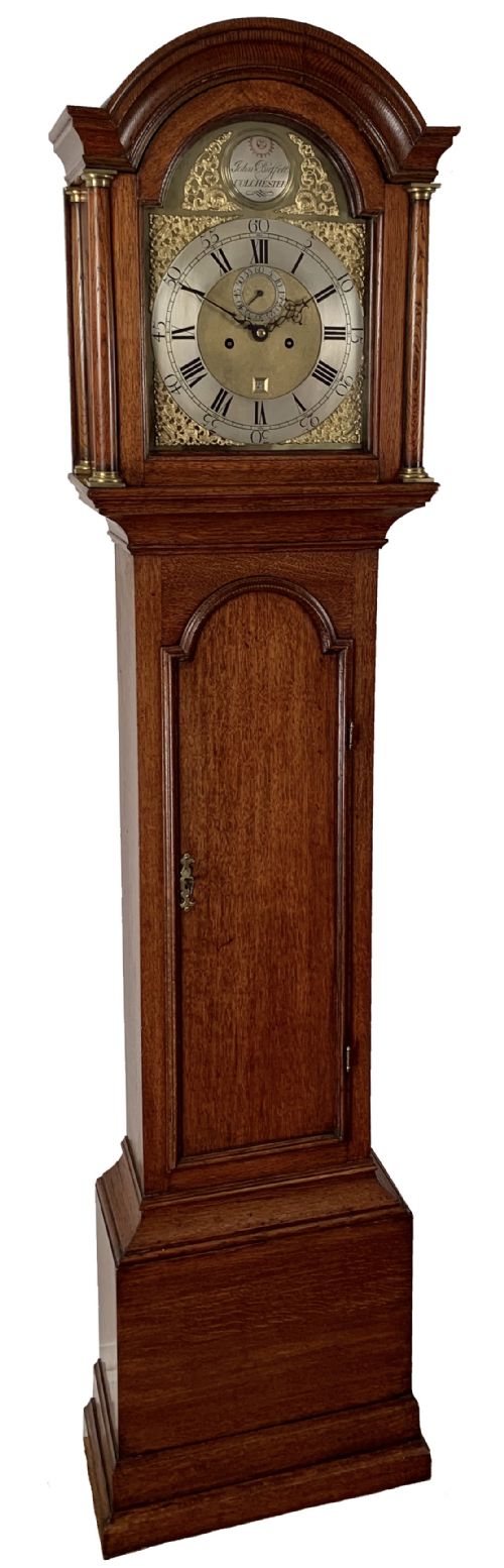 Oak Longcase Clock by Buffett of Colchester
