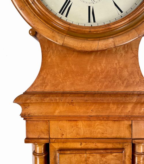 fig 1. Rare birds eye maple Scottish longcase clock.