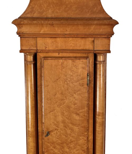 fig 2. Rare birds eye maple Scottish longcase clock.