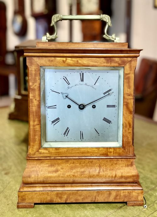fig 5. Large Satinwood bracket clock by Payne of London