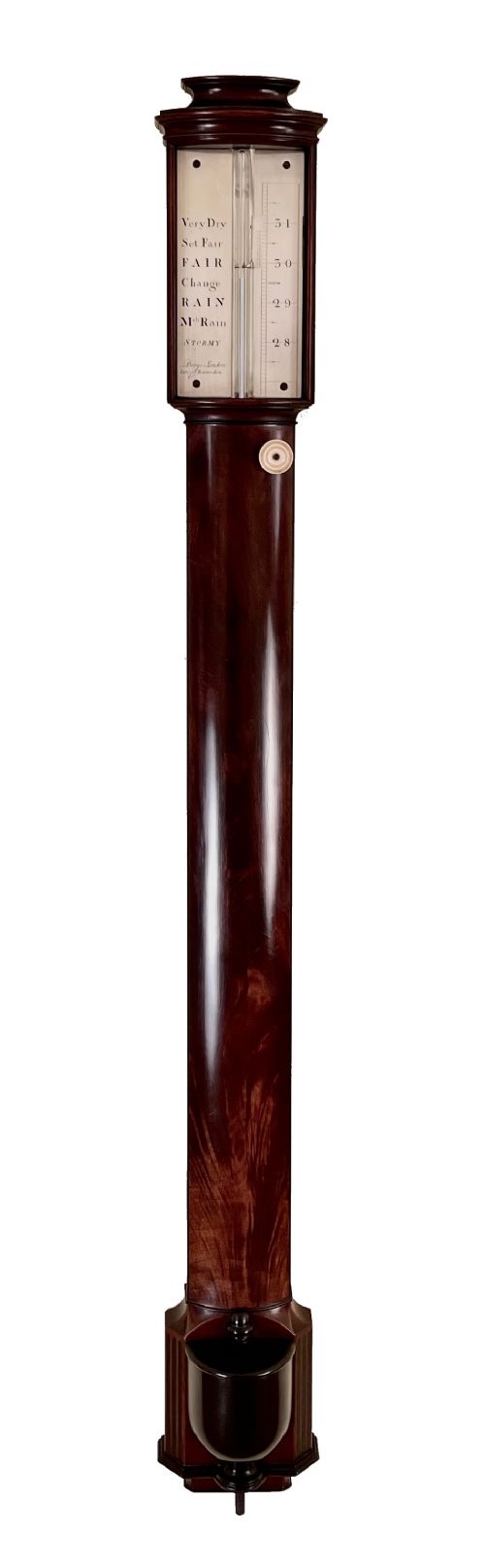 Bow Fronted Stick Barometer by Berge of London