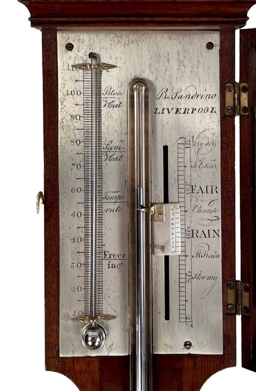 MAHOGANY STICK BAROMETER BY SANDRINO OF LIVERPOOL - ADDITIONAL PHOTO 3