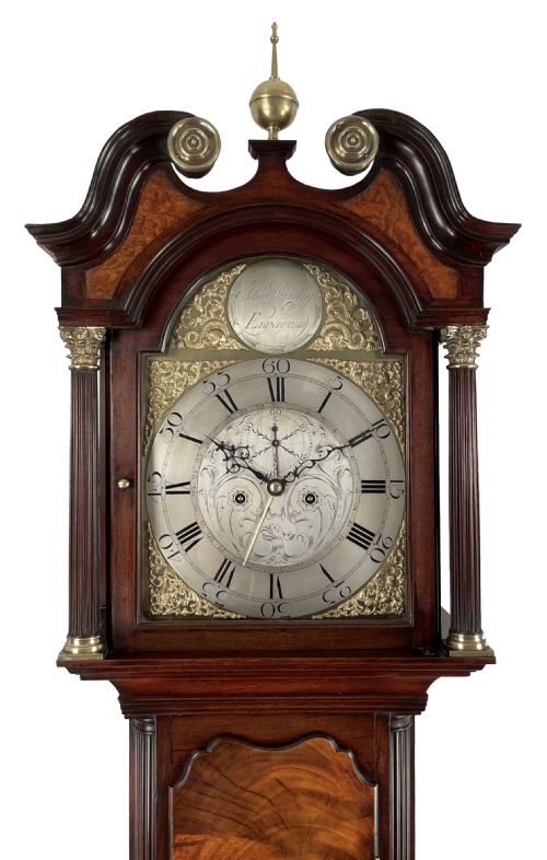 fig 1. Excellent Georgian longcase clock by Skirving of Edinburgh