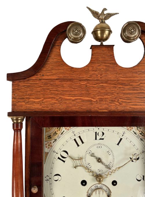 fig 1. Small oak longcase clock by Summerhayes of Ilminster