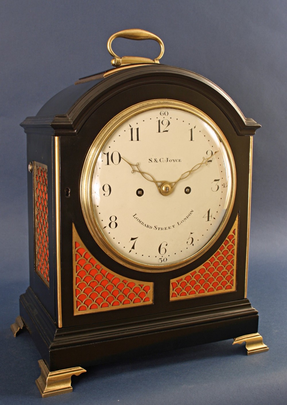 Ebonised bracket clock by Thwaites of London