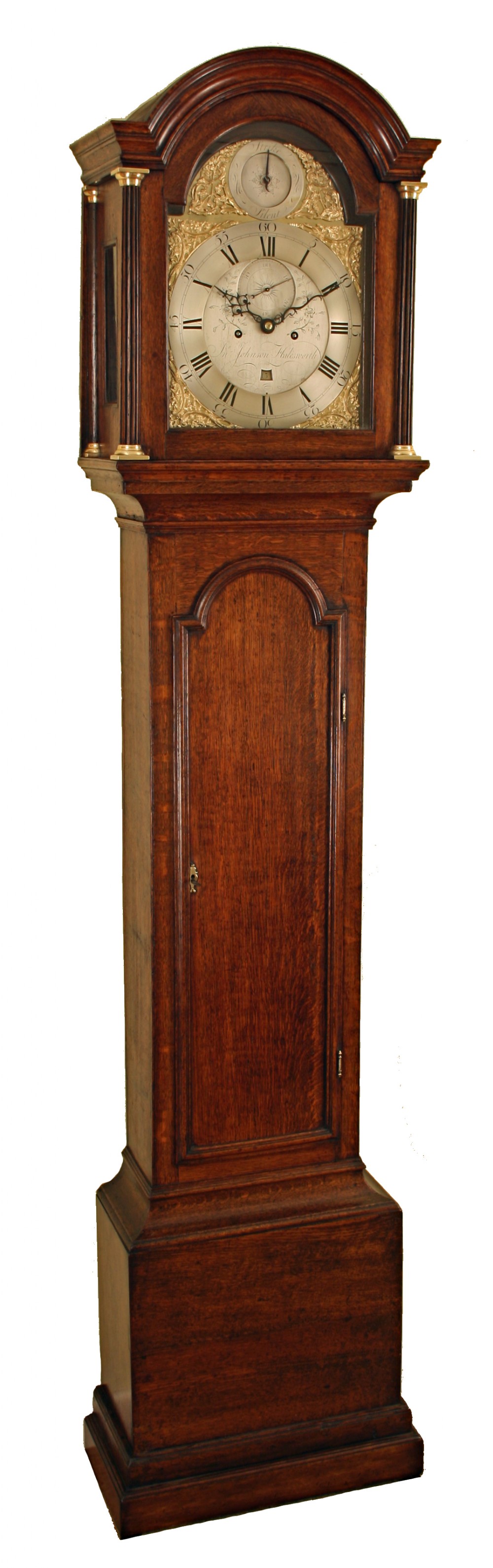 A fine oak longcase clock by Johnson of Halesworth