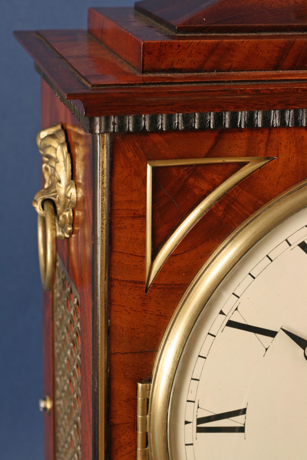 Mahogany chamfer top bracket clock by Tooke of Lynn View VI