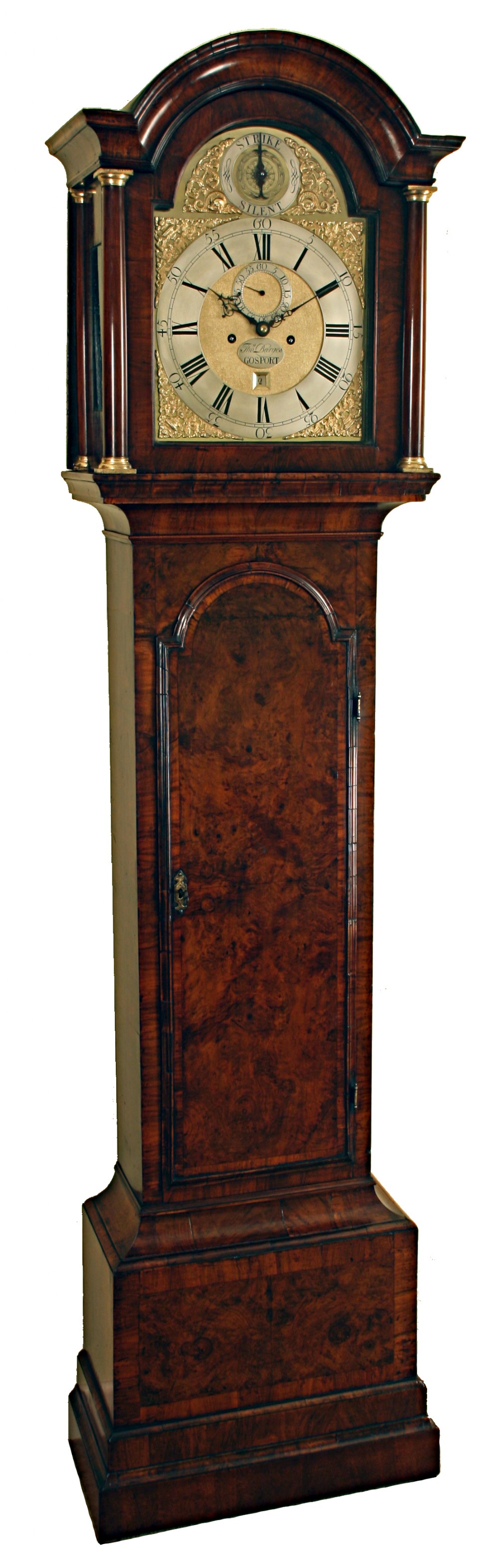 Walnut Longcase clock by Burges of Gosport