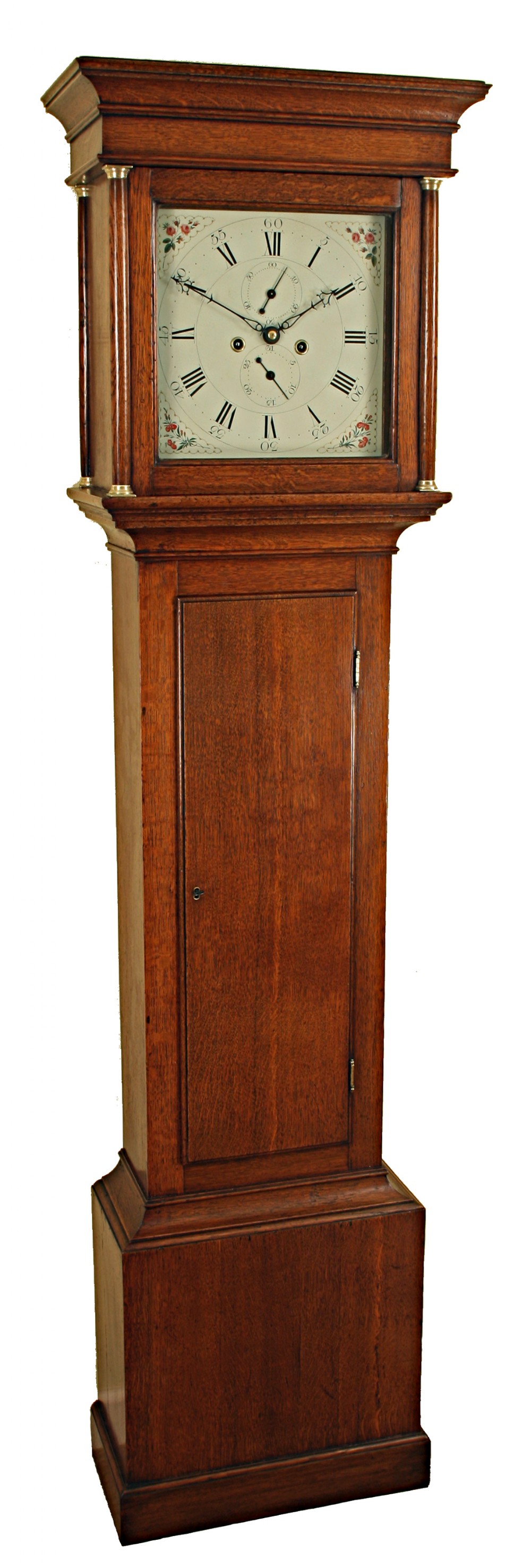 A small early 19th century oak longcase clock