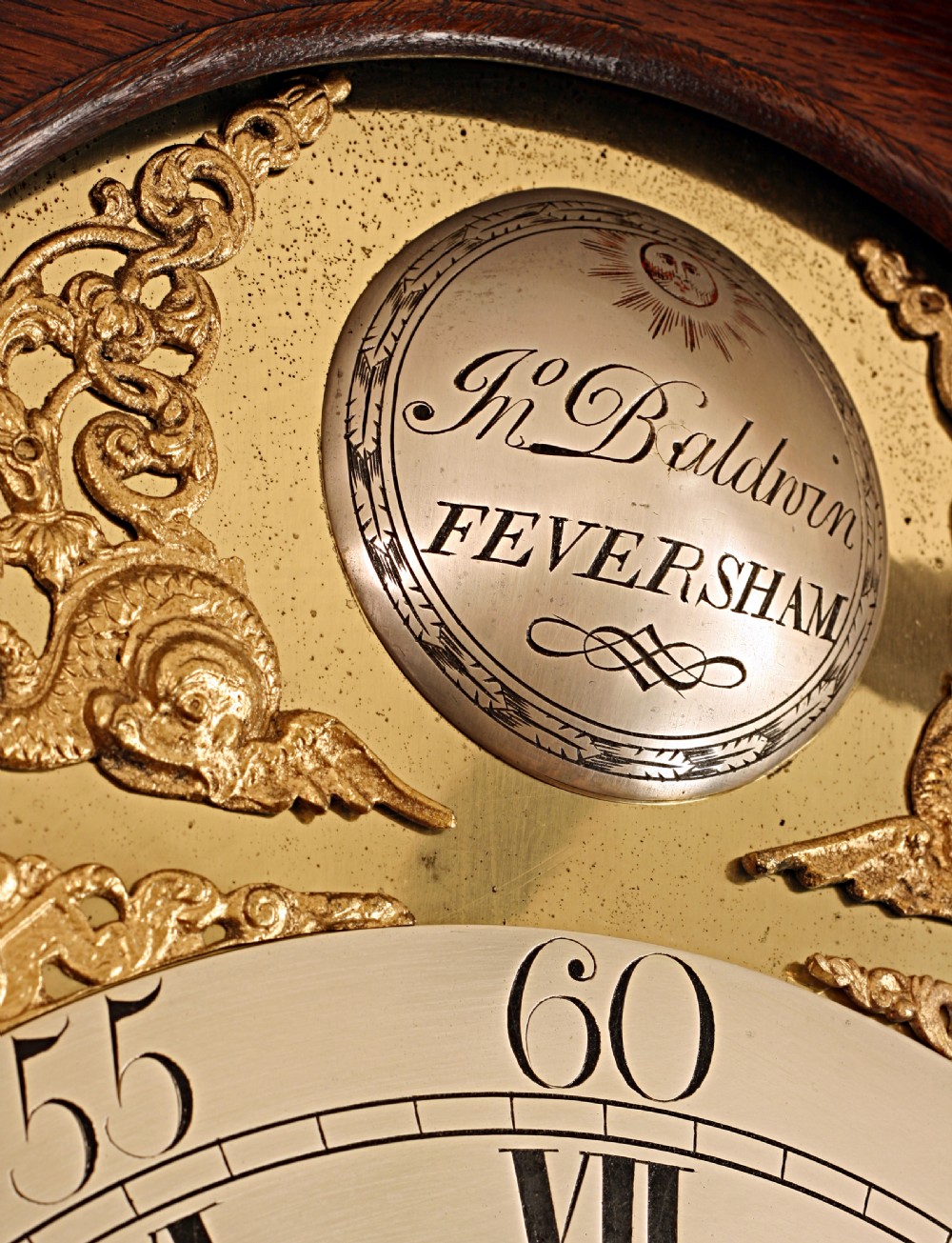 Small oak longcase clock by Baldwin of Andover View II