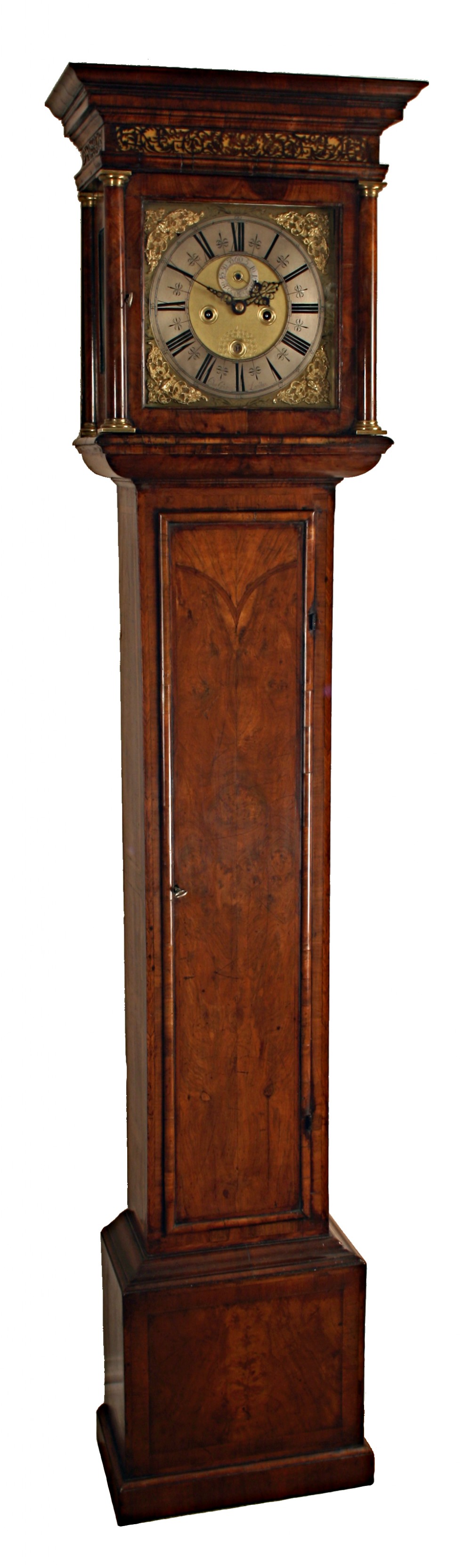 Rare walnut longcase clock by Charles Gretton of London