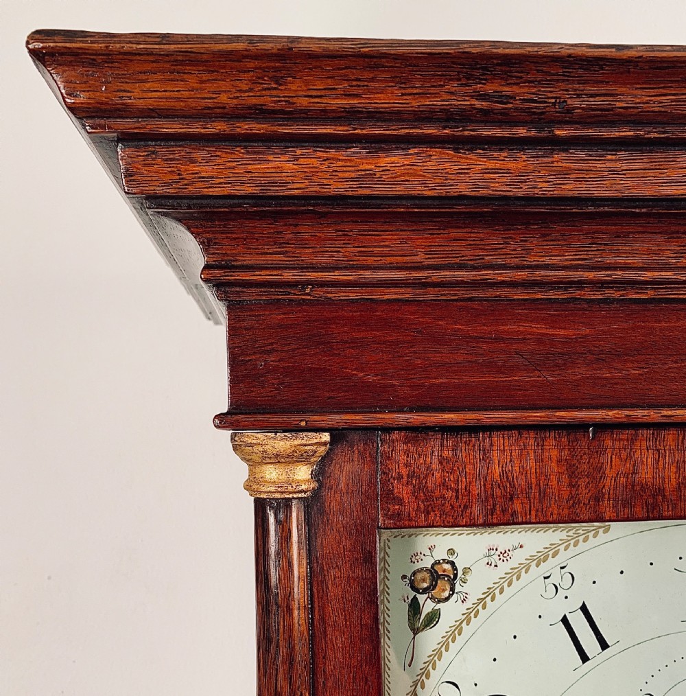 Small oak longcase clock by Hancock of Yeovil View V