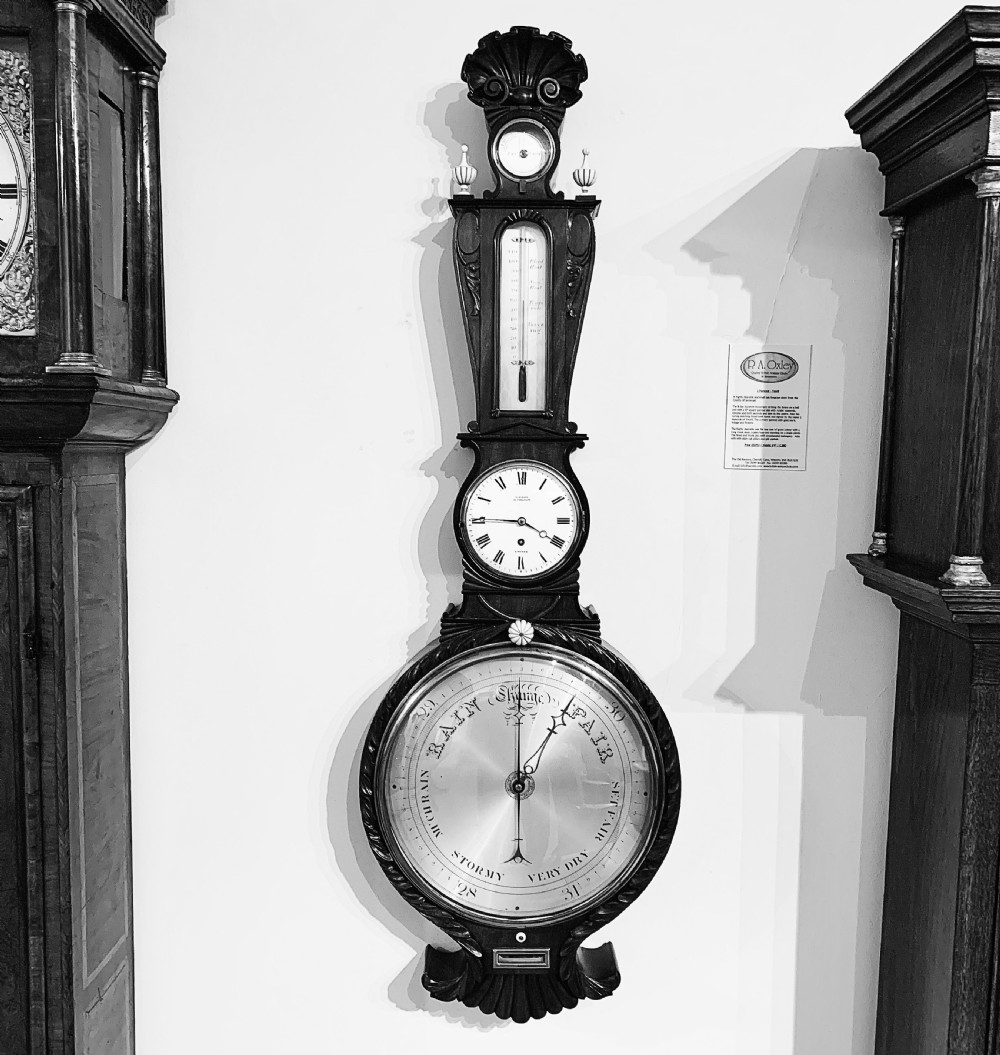Rare Georgian Clock/Barometer by Ganthony of London View V
