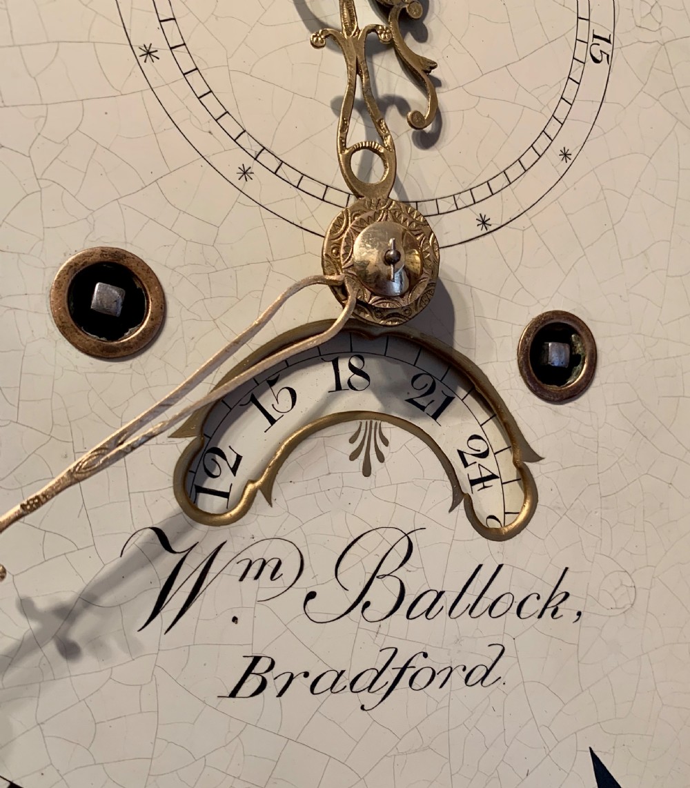 Moonphase longcase clock by Bullock of Bradford on Avon View III