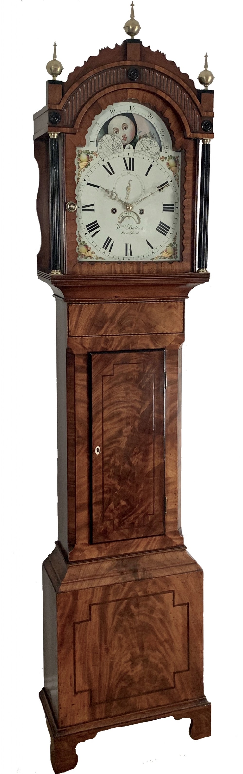 Moonphase longcase clock by Bullock of Bradford on Avon