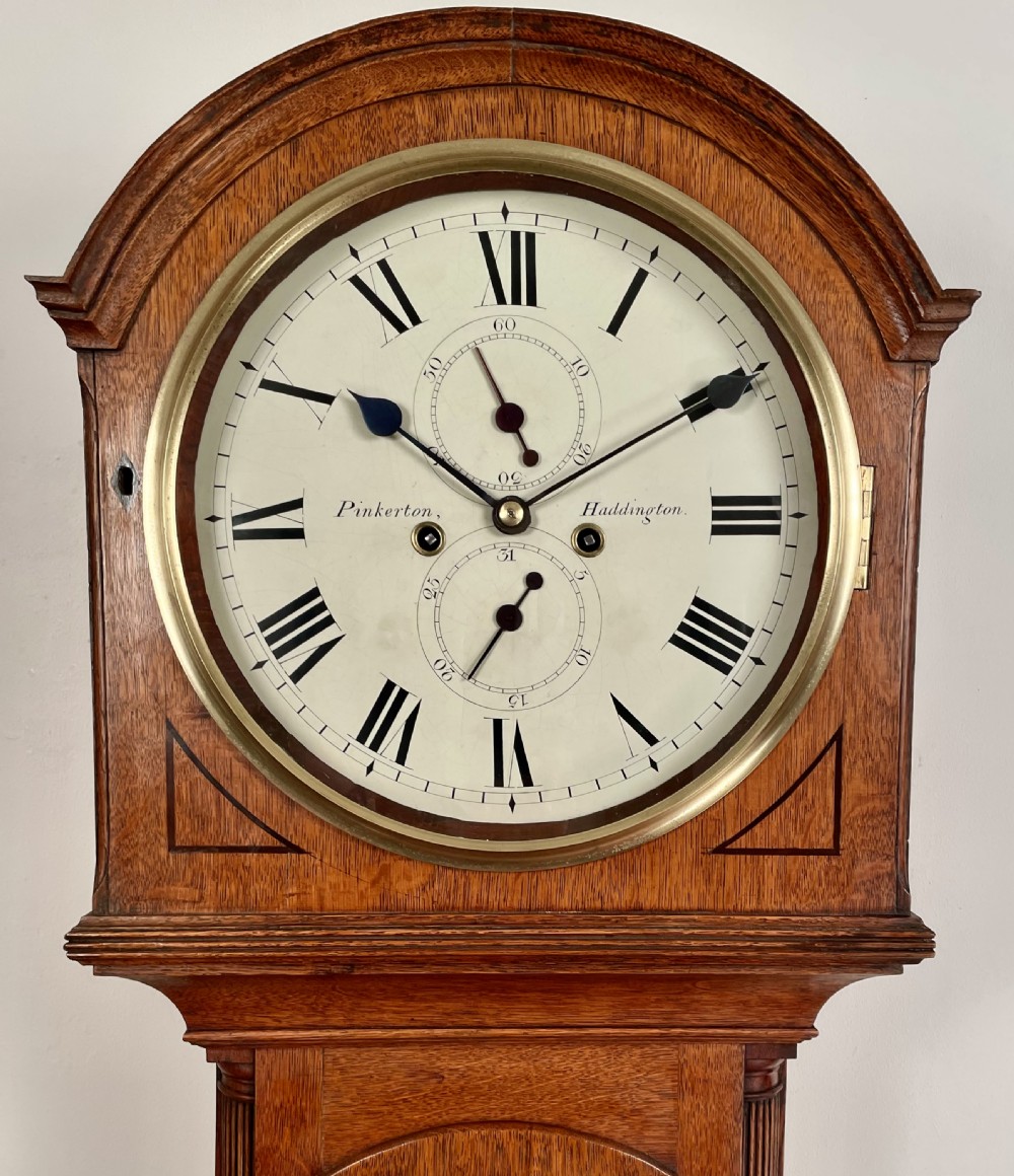 Oak longcase clock by Pinkerton of Haddington View II