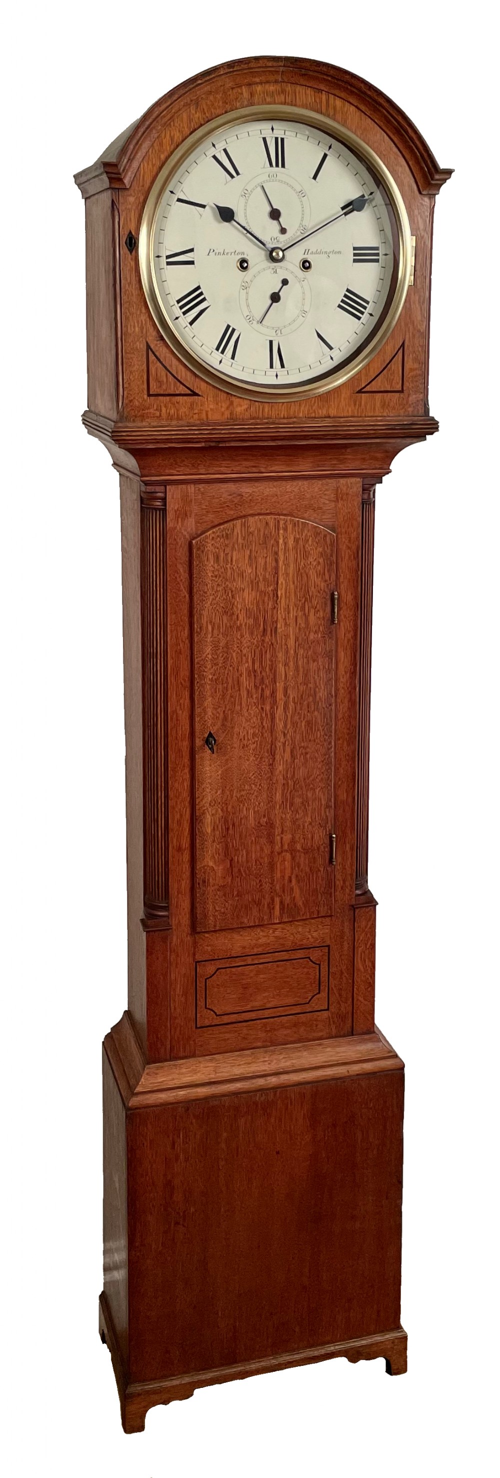 Oak longcase clock by Pinkerton of Haddington