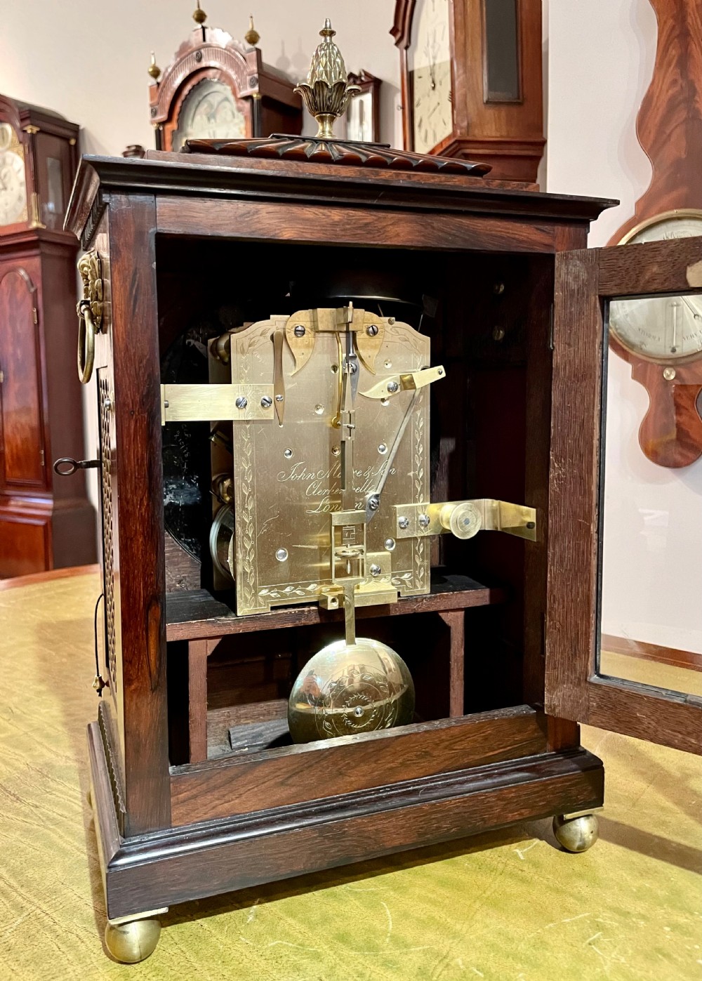 Chamfer top Regency bracket clock by Moore & Sons of London View VI
