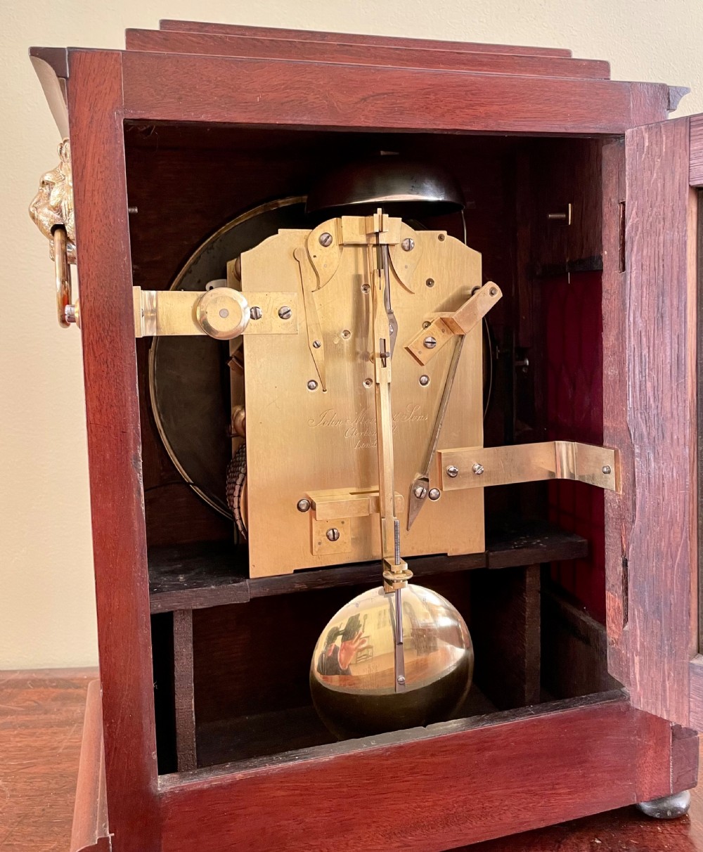 Chamfer top bracket clock by Moore & Sons of London View VI