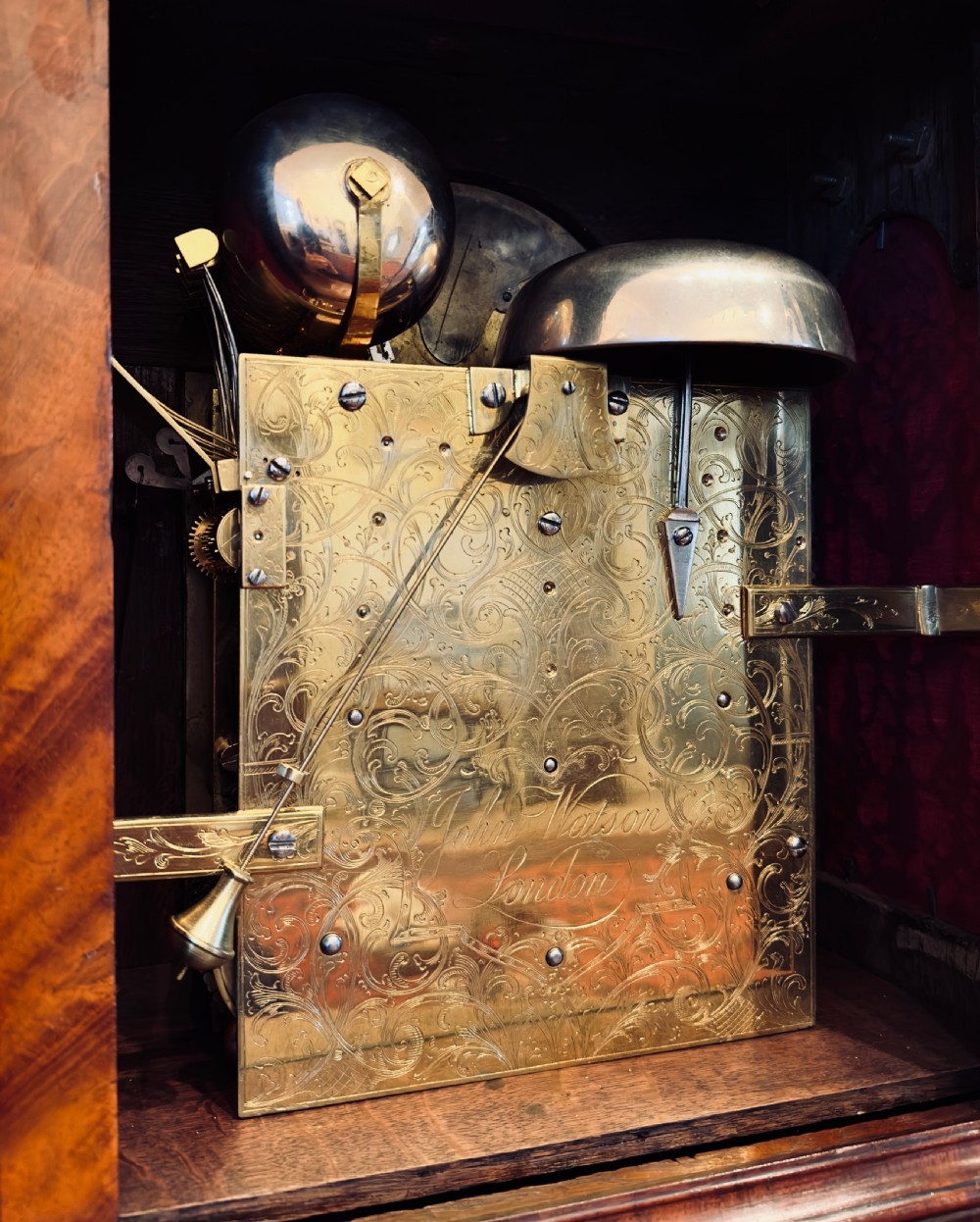 A very impressive quarter striking bracket clock by Watson of London.  View II