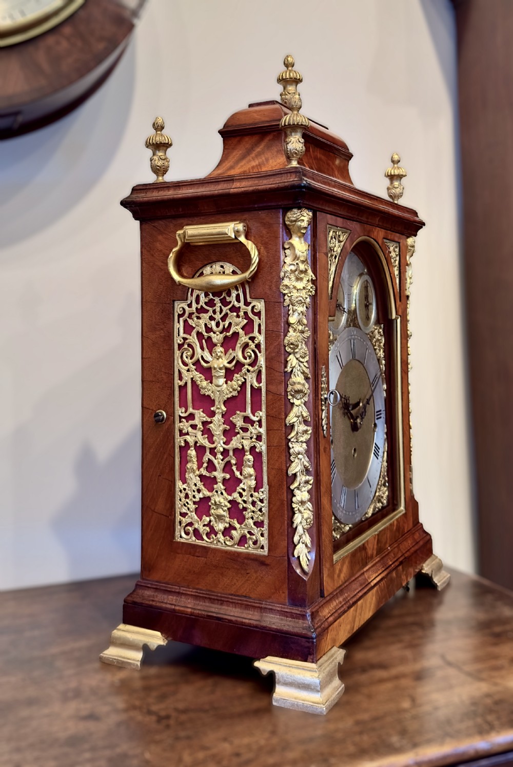 A very impressive quarter striking bracket clock by Watson of London.  View IV