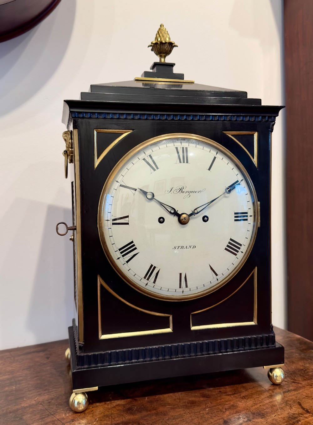 A very fine Regency bracket clock by Berguer of the Strand, London. 
