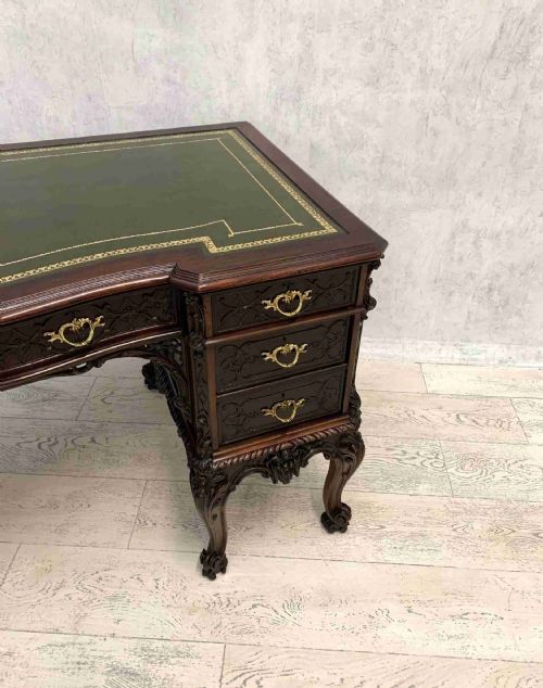 CHIPPENDALE STYLE EDWARDS ROBERTS PEDESTAL DESK - ADDITIONAL PHOTO 7