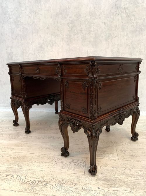 CHIPPENDALE STYLE EDWARDS ROBERTS PEDESTAL DESK - ADDITIONAL PHOTO 13