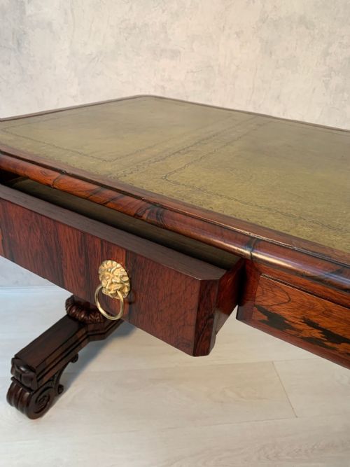 19TH CENTURY WILLIAM IV ROSEWOOD LIBRARY TABLE - ADDITIONAL PHOTO 5