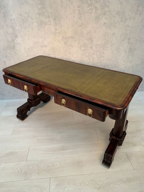 19TH CENTURY WILLIAM IV ROSEWOOD LIBRARY TABLE - ADDITIONAL PHOTO 6
